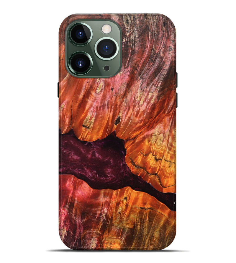 iPhone 13 Pro Max Wood Live Edge Phone Case - Verna (Red, 823045)