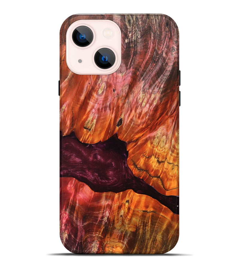 iPhone 14 Plus Wood Live Edge Phone Case - Verna (Red, 823045)