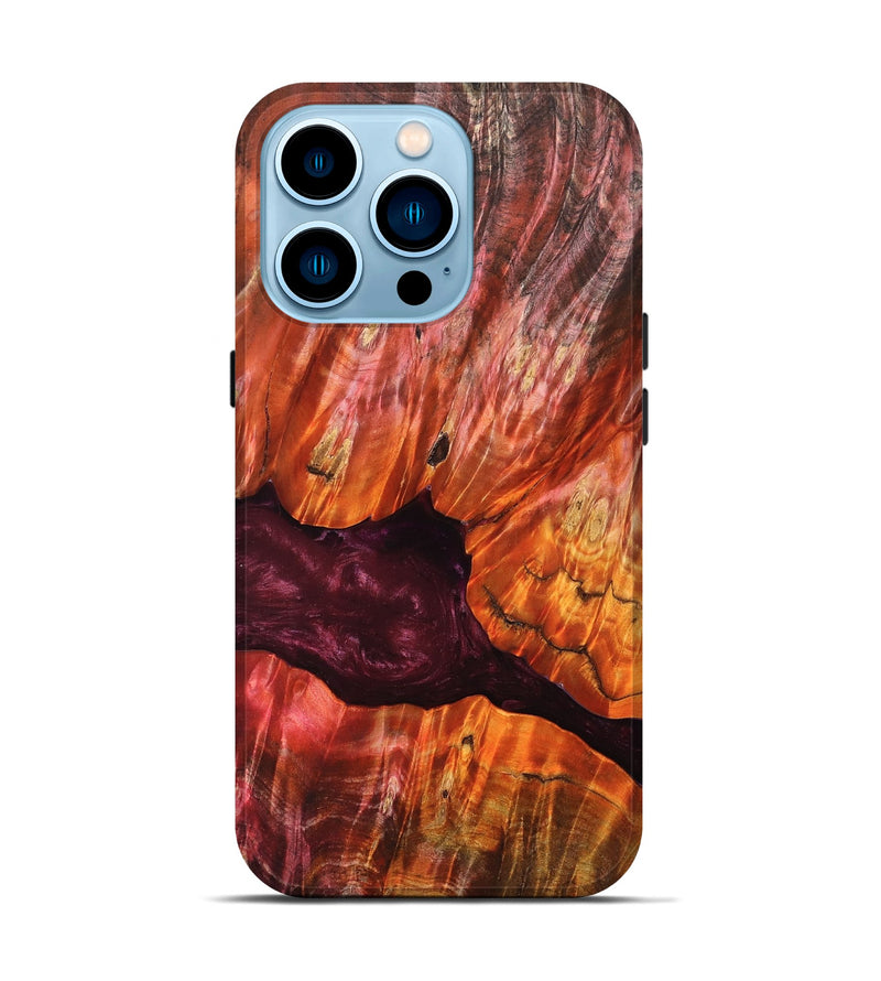 iPhone 14 Pro Wood Live Edge Phone Case - Verna (Red, 823045)