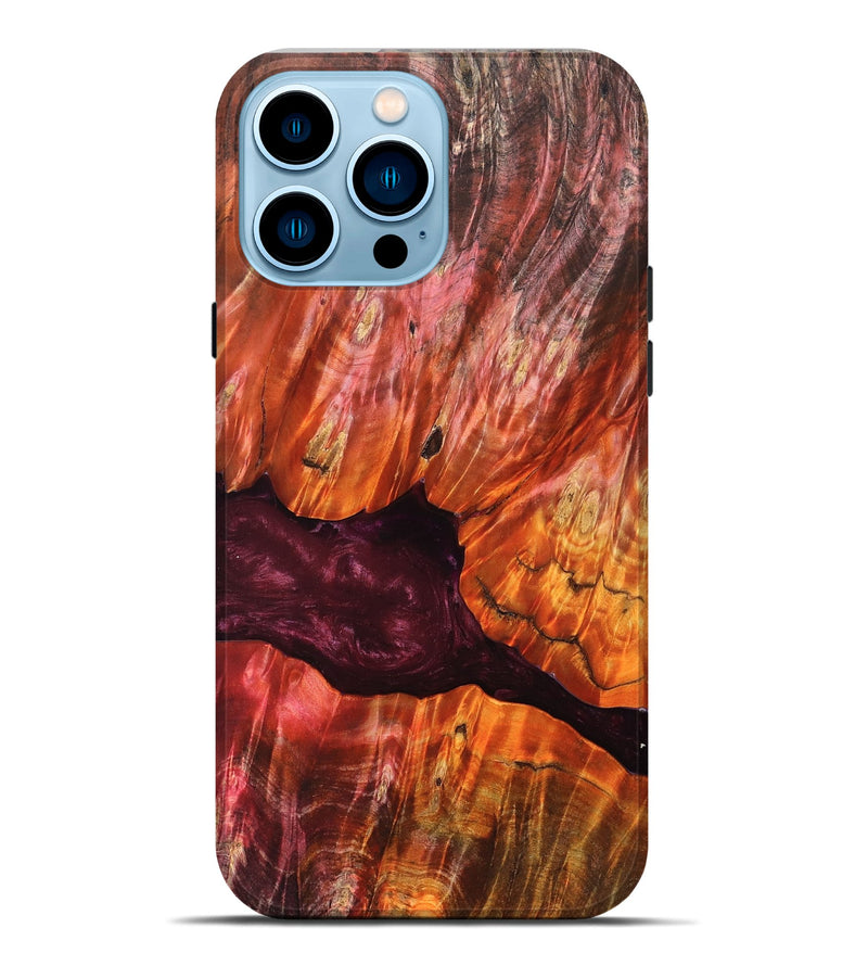 iPhone 14 Pro Max Wood Live Edge Phone Case - Verna (Red, 823045)