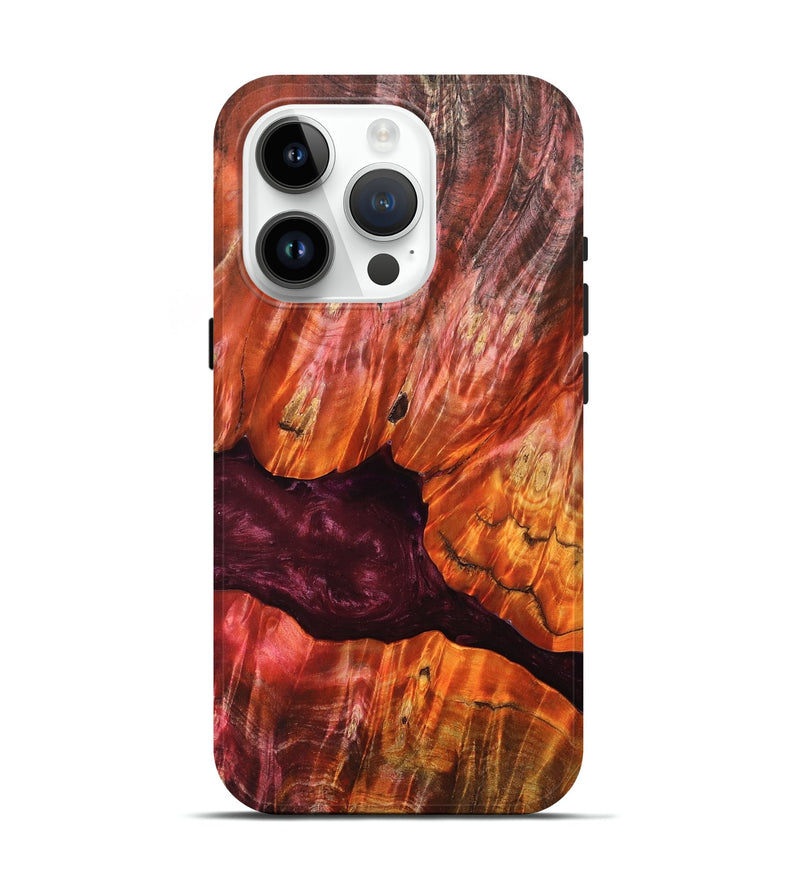 iPhone 15 Pro Wood Live Edge Phone Case - Verna (Red, 823045)