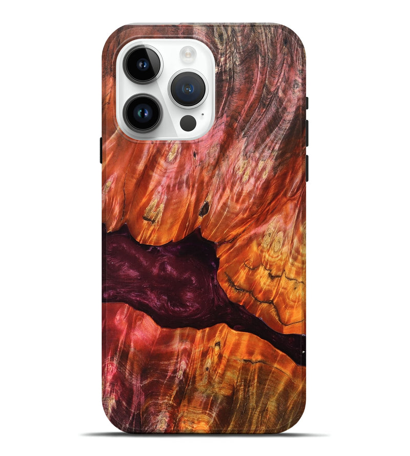 iPhone 15 Pro Max Wood Live Edge Phone Case - Verna (Red, 823045)