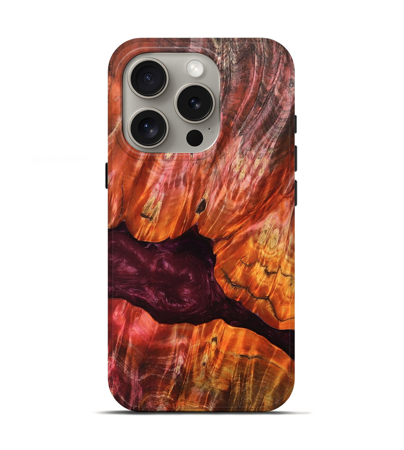 iPhone 16 Pro Wood Live Edge Phone Case - Verna (Red, 823045)