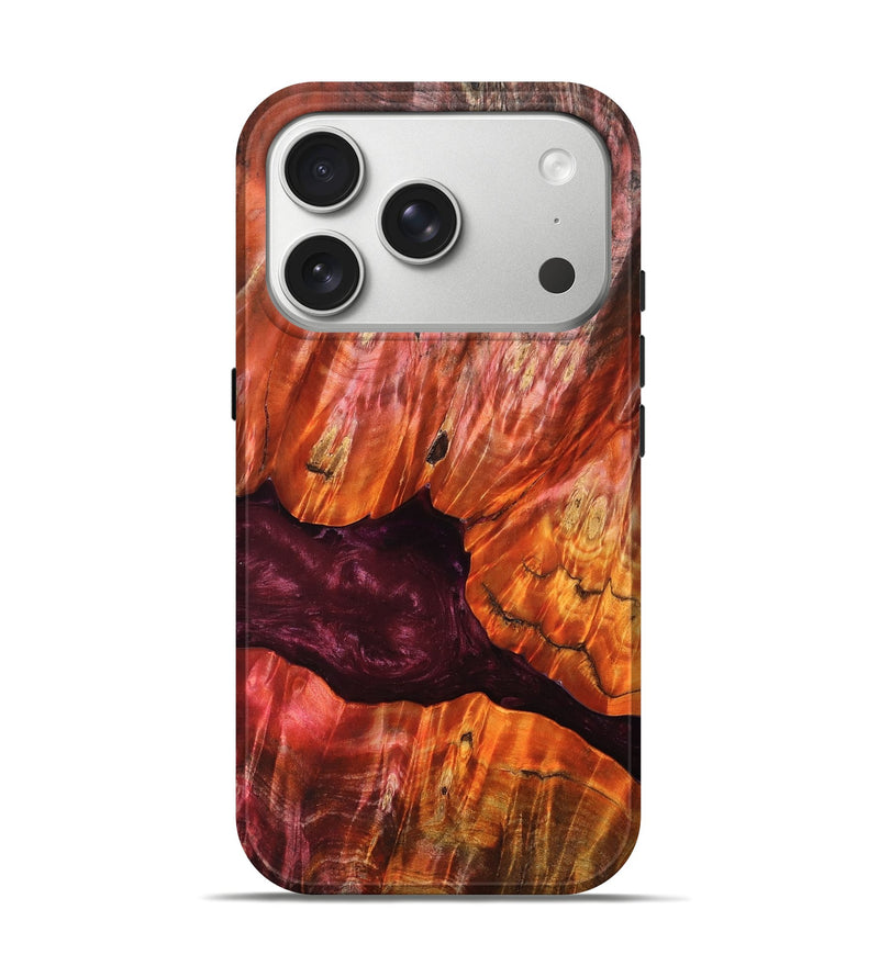 iPhone 17 Pro Wood Live Edge Phone Case - Verna (Red, 823045)