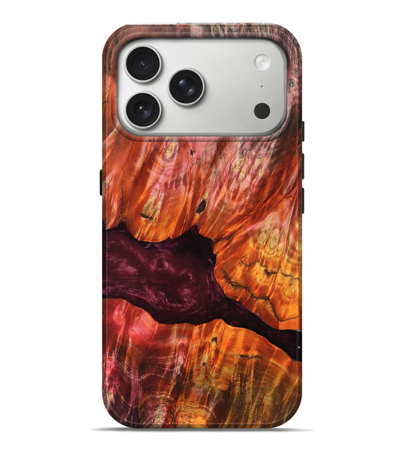 iPhone 17 Pro Max Wood Live Edge Phone Case - Verna (Red, 823045)
