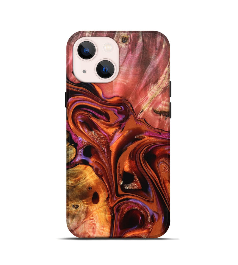 iPhone 13 mini Wood Live Edge Phone Case - Alana (Red, 823047)