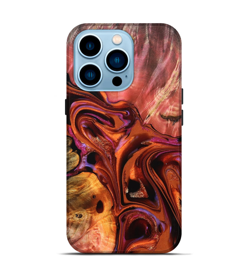 iPhone 14 Pro Wood Live Edge Phone Case - Alana (Red, 823047)