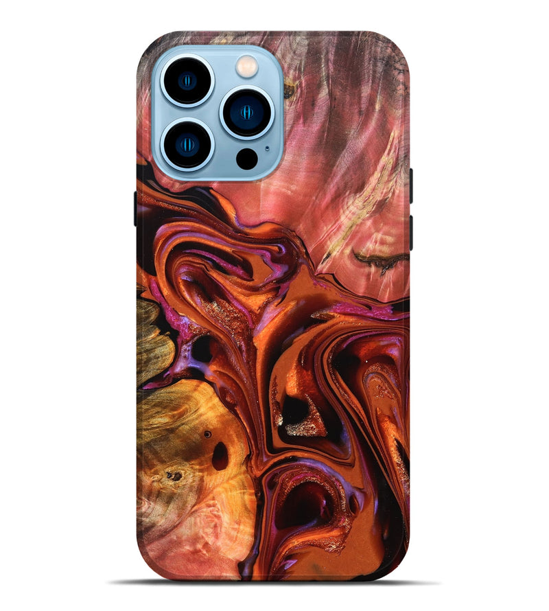 iPhone 14 Pro Max Wood Live Edge Phone Case - Alana (Red, 823047)