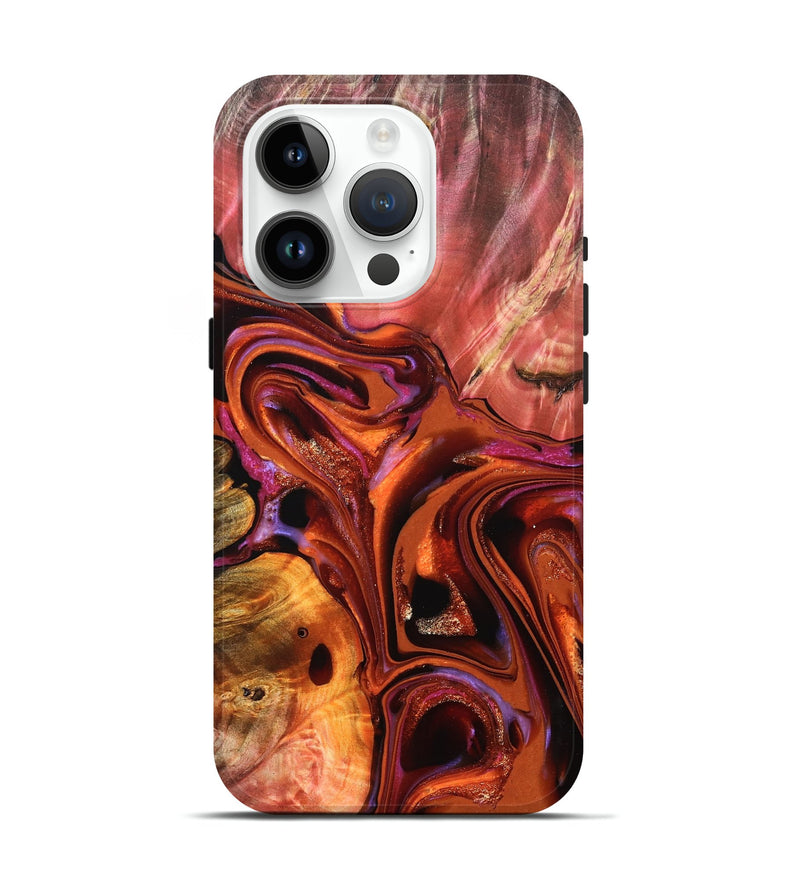 iPhone 15 Pro Wood Live Edge Phone Case - Alana (Red, 823047)