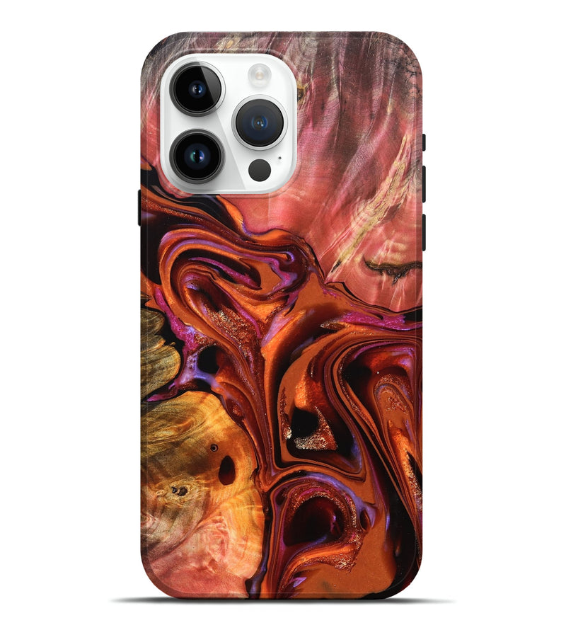 iPhone 15 Pro Max Wood Live Edge Phone Case - Alana (Red, 823047)