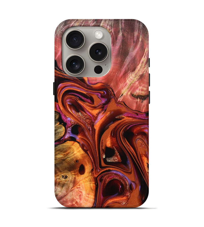 iPhone 16 Pro Wood Live Edge Phone Case - Alana (Red, 823047)
