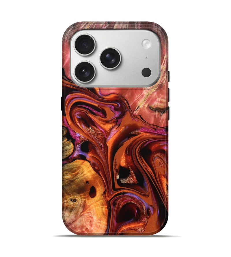 iPhone 17 Pro Wood Live Edge Phone Case - Alana (Red, 823047)