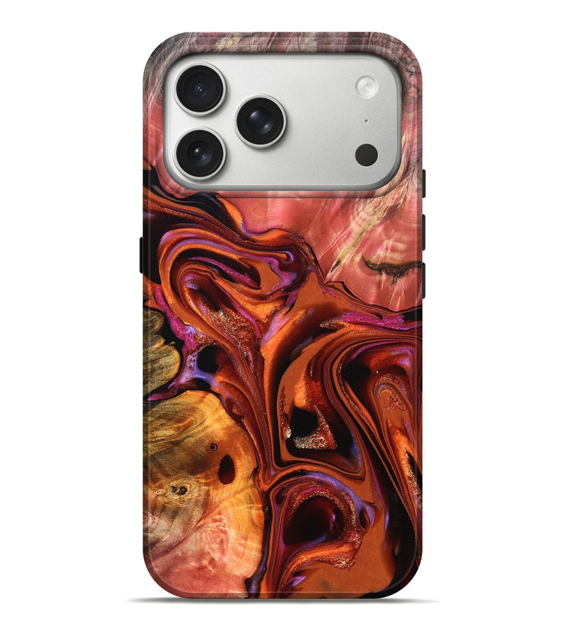 iPhone 17 Pro Max Wood Live Edge Phone Case - Alana (Red, 823047)