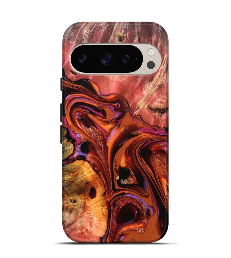 Pixel 9 Pro Wood Live Edge Phone Case - Alana (Red, 823047)
