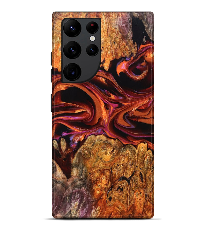 Galaxy S22 Ultra Wood Live Edge Phone Case - Deirdre (Red, 823049)