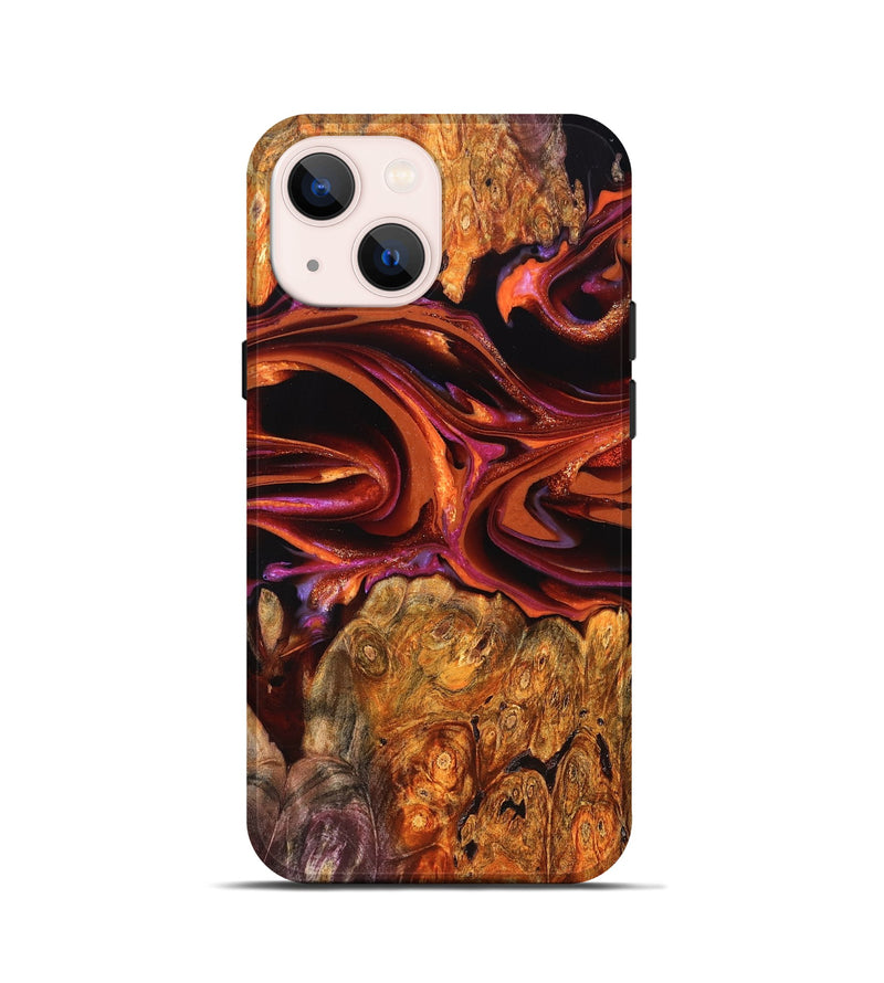 iPhone 13 mini Wood Live Edge Phone Case - Deirdre (Red, 823049)