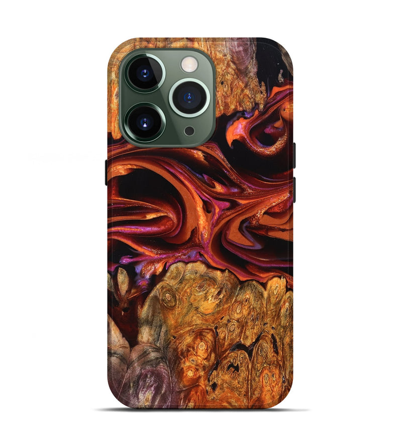 iPhone 13 Pro Wood Live Edge Phone Case - Deirdre (Red, 823049)