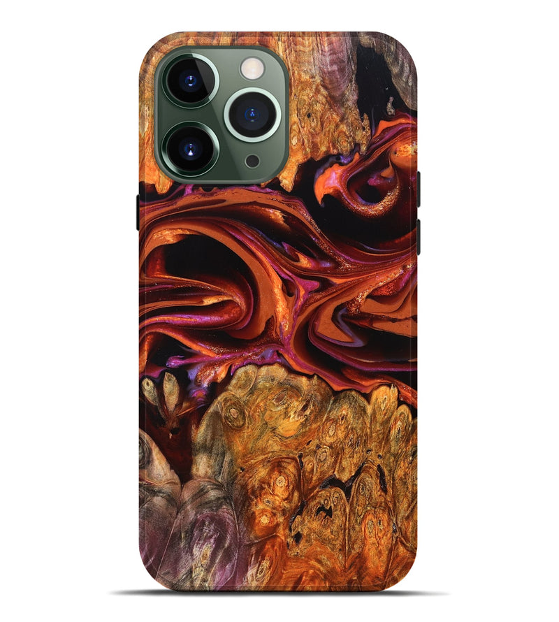 iPhone 13 Pro Max Wood Live Edge Phone Case - Deirdre (Red, 823049)