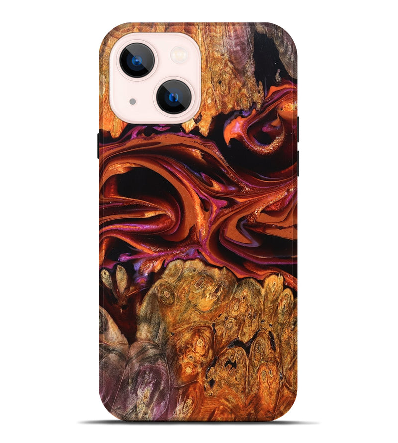 iPhone 14 Plus Wood Live Edge Phone Case - Deirdre (Red, 823049)