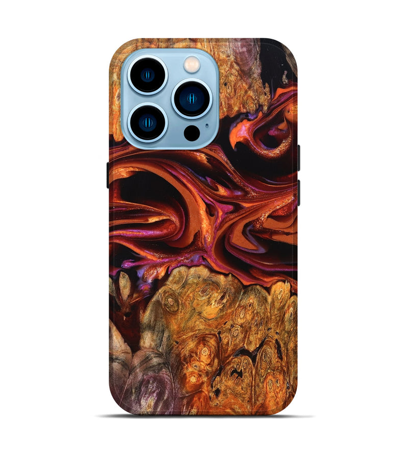 iPhone 14 Pro Wood Live Edge Phone Case - Deirdre (Red, 823049)