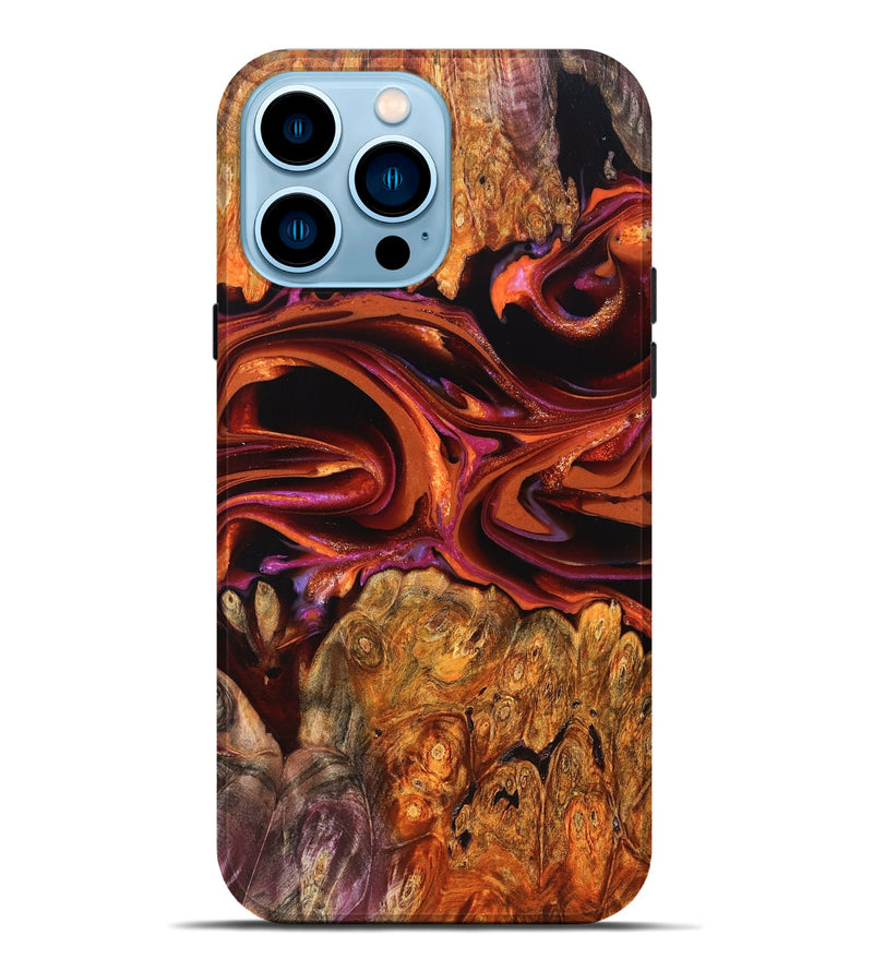 iPhone 14 Pro Max Wood Live Edge Phone Case - Deirdre (Red, 823049)