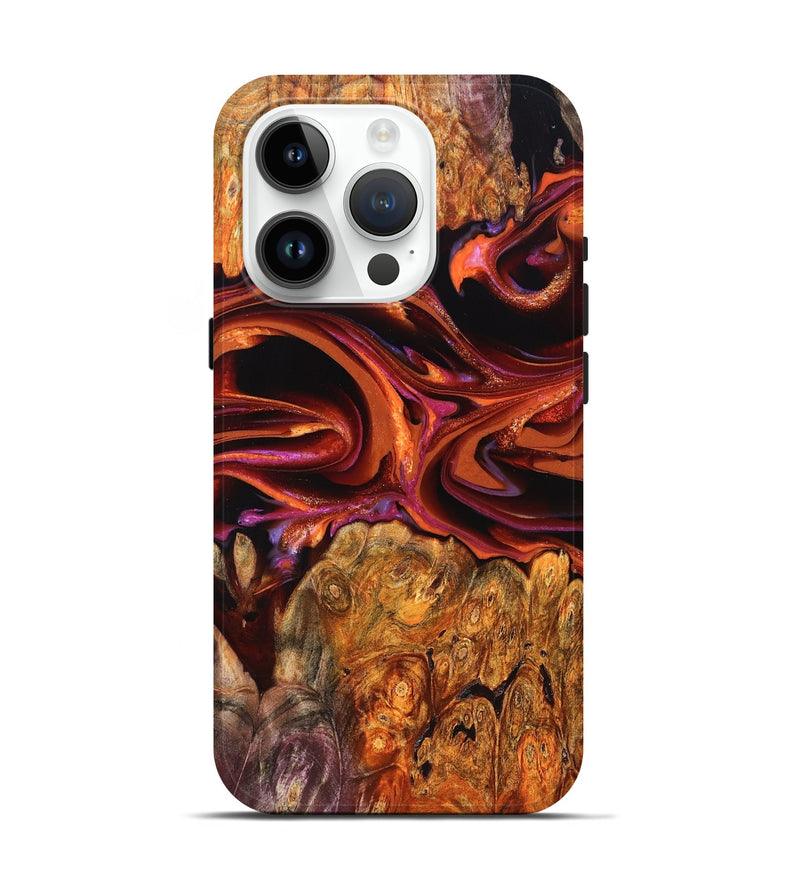 iPhone 15 Pro Wood Live Edge Phone Case - Deirdre (Red, 823049)
