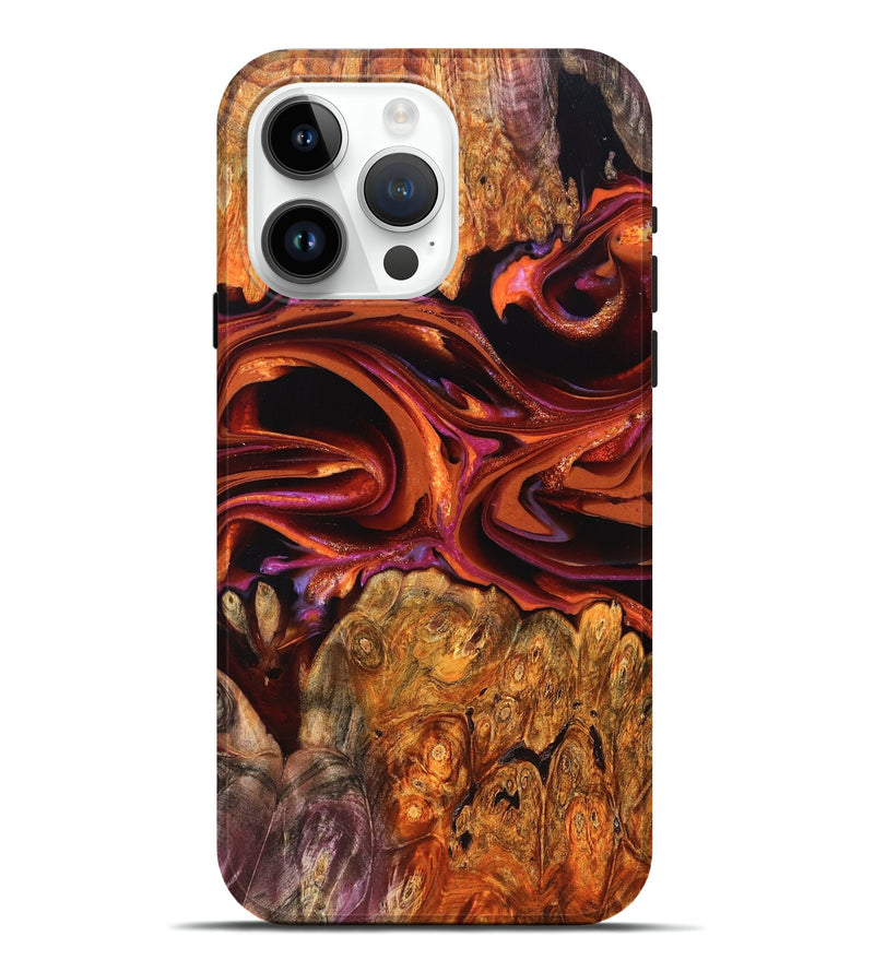 iPhone 15 Pro Max Wood Live Edge Phone Case - Deirdre (Red, 823049)
