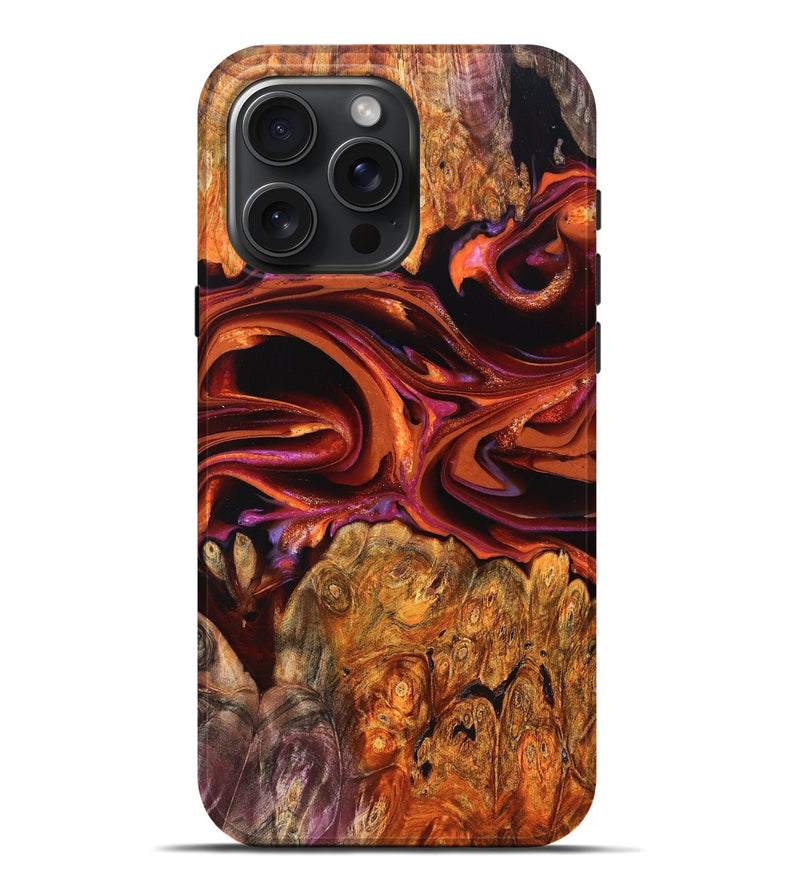 iPhone 16 Pro Max Wood Live Edge Phone Case - Deirdre (Red, 823049)
