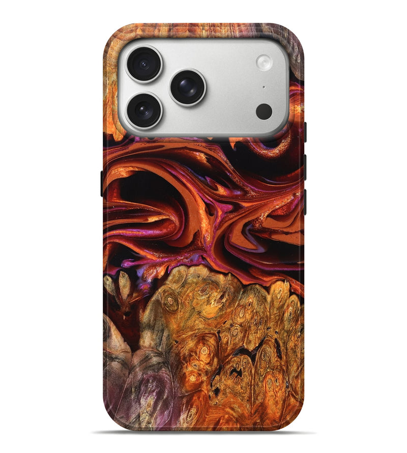 iPhone 17 Pro Max Wood Live Edge Phone Case - Deirdre (Red, 823049)