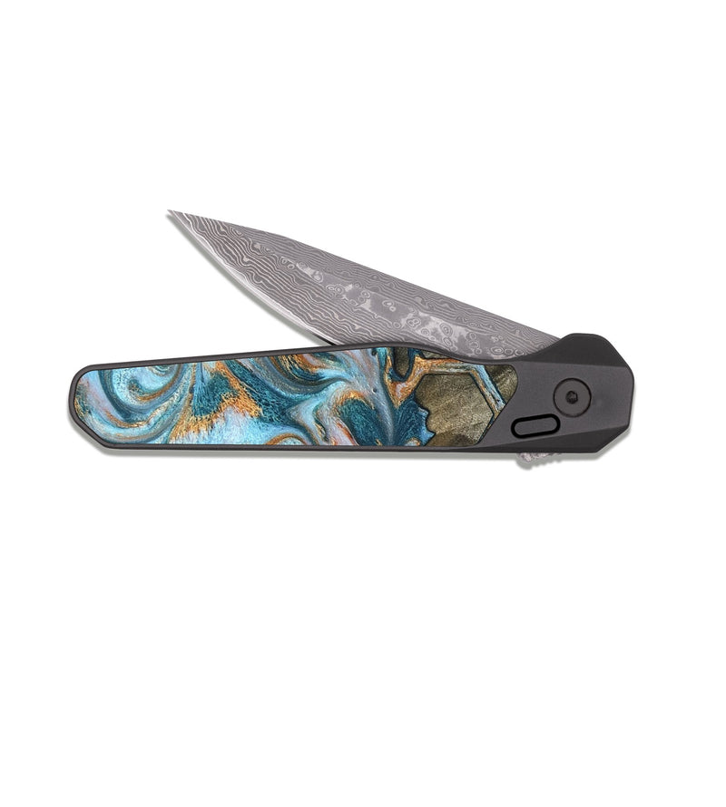 EDC Dark Damascus Wood Pocket Knife - Susana (Pattern, 823064)