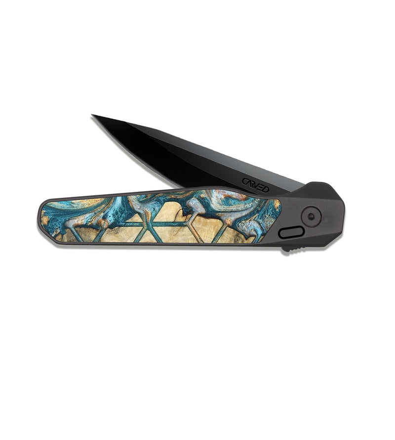 EDC Dark Slate Wood Pocket Knife - Elmo (Pattern, 823066)