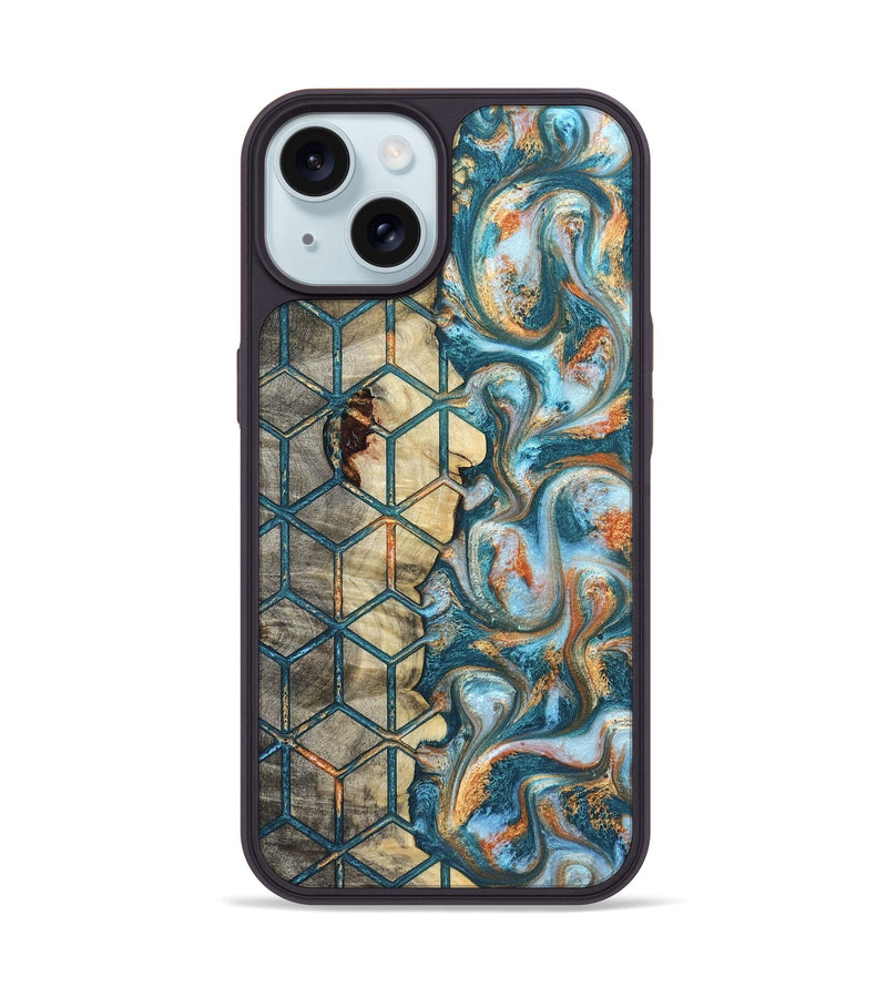 iPhone 15 Wood Phone Case - Elmo (Pattern, 823066)