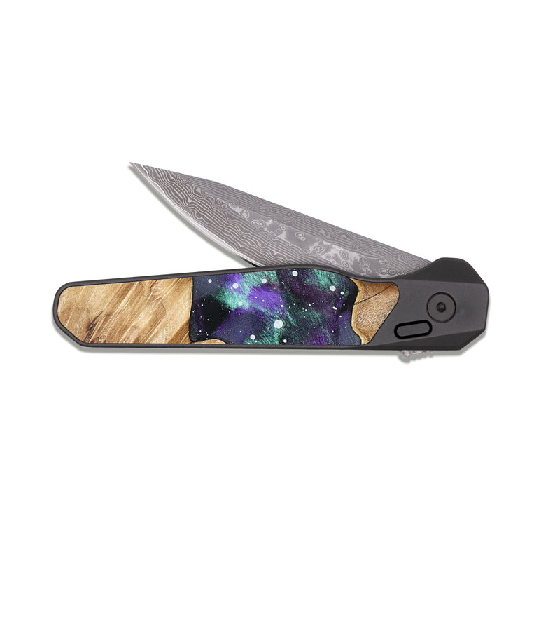 EDC Dark Damascus Wood Pocket Knife - Sue (Cosmos, 823073)