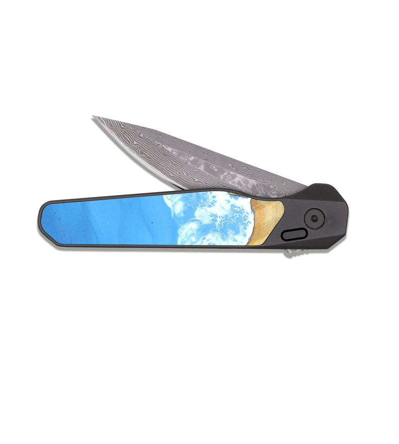 EDC Dark Damascus Wood Pocket Knife - Hulda (Coastal, 823085)