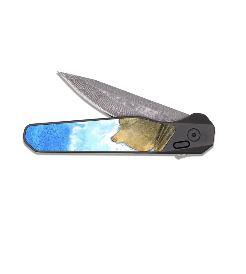 EDC Dark Damascus Wood Pocket Knife - Cecelia (Coastal, 823086)