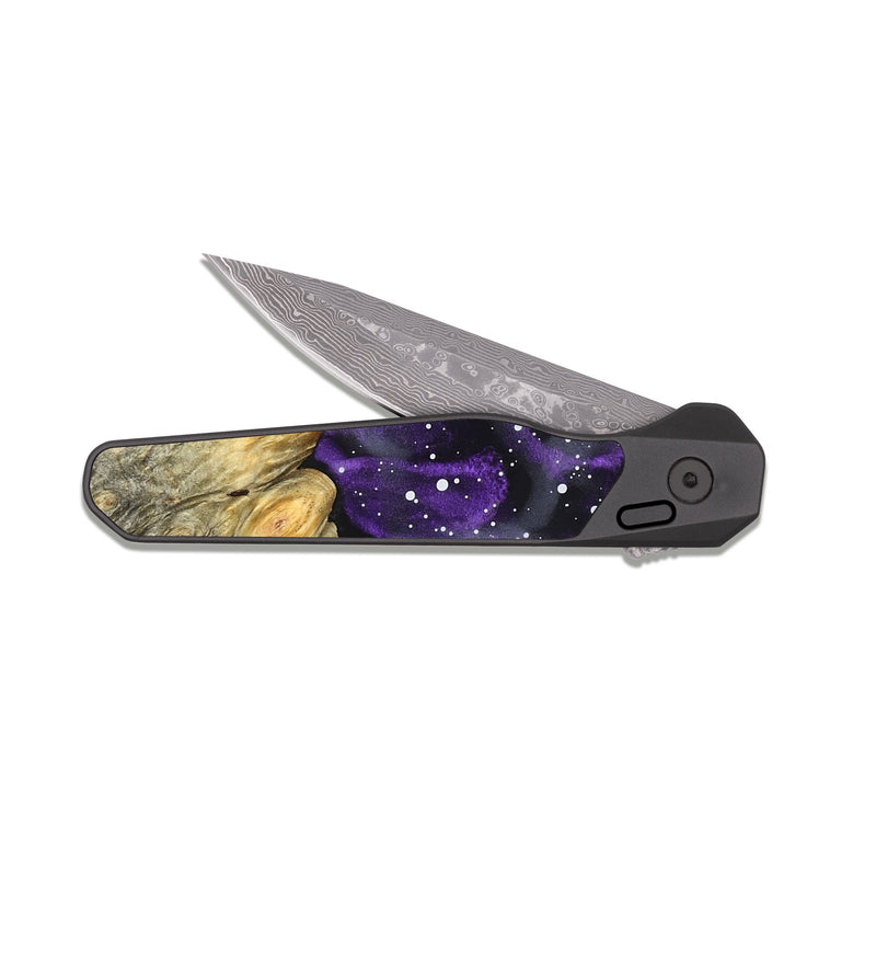 EDC Dark Damascus Wood Pocket Knife - Oran (Cosmos, 823092)