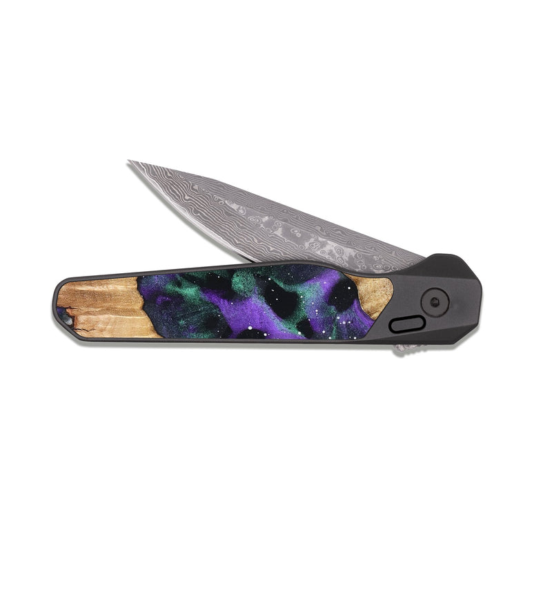 EDC Dark Damascus Wood Pocket Knife - Matie (Cosmos, 823102)