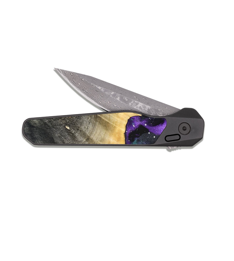 EDC Dark Damascus Wood Pocket Knife - Tiana (Cosmos, 823103)