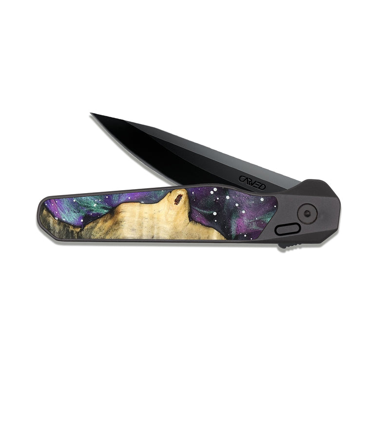EDC Dark Slate Wood Pocket Knife - Felisha (Cosmos, 823104)