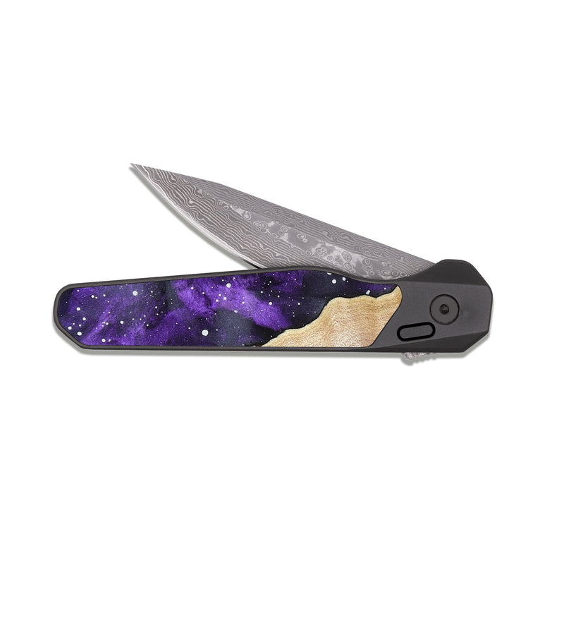 EDC Dark Damascus Wood Pocket Knife - Gus (Cosmos, 823106)