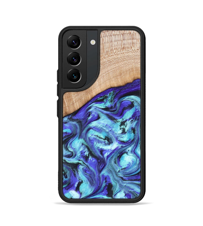 Galaxy S22 Wood Phone Case - Latrice (Blue, 823110)