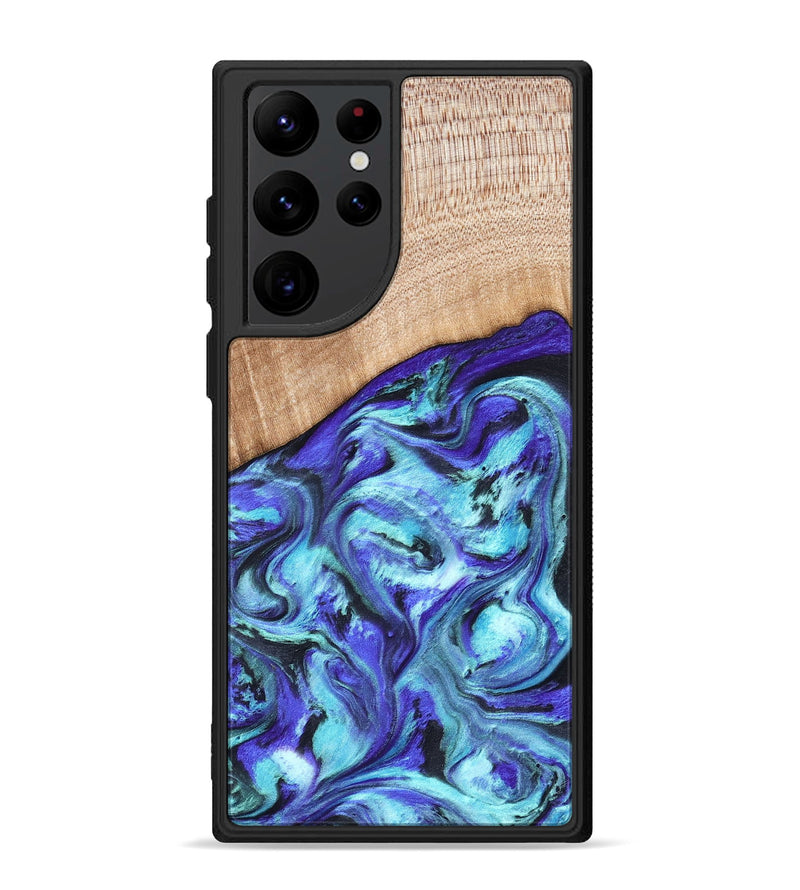Galaxy S22 Ultra Wood Phone Case - Latrice (Blue, 823110)