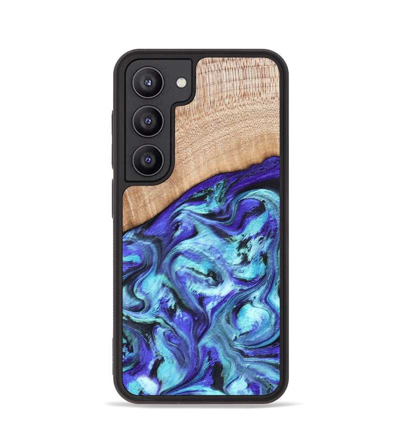 Galaxy S23 Wood Phone Case - Latrice (Blue, 823110)