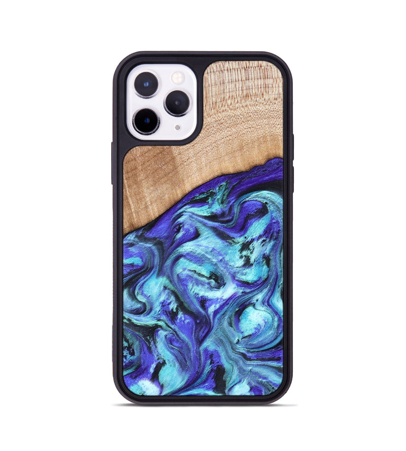 iPhone 11 Pro Wood Phone Case - Latrice (Blue, 823110)