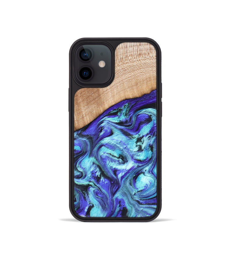 iPhone 12 mini Wood Phone Case - Latrice (Blue, 823110)