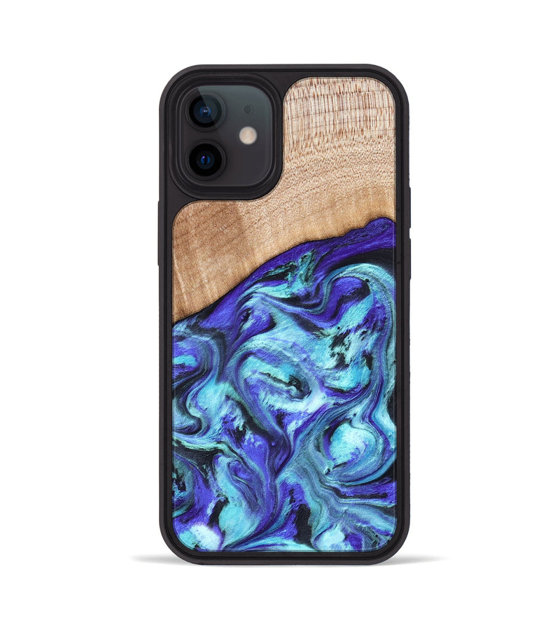 iPhone 12 Wood Phone Case - Latrice (Blue, 823110)