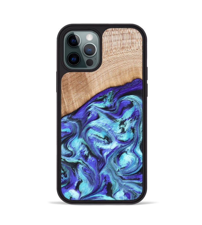 iPhone 12 Pro Wood Phone Case - Latrice (Blue, 823110)