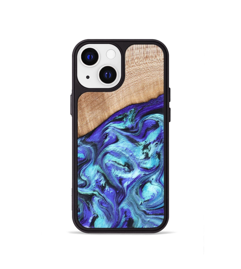 iPhone 13 mini Wood Phone Case - Latrice (Blue, 823110)