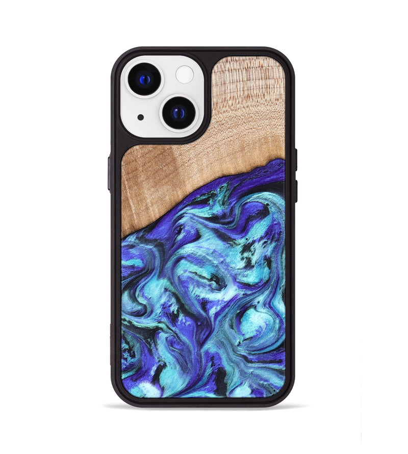 iPhone 13 Wood Phone Case - Latrice (Blue, 823110)