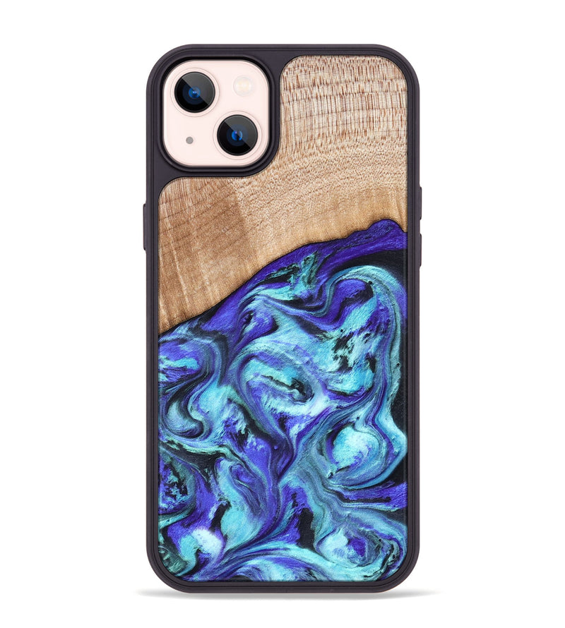 iPhone 14 Plus Wood Phone Case - Latrice (Blue, 823110)